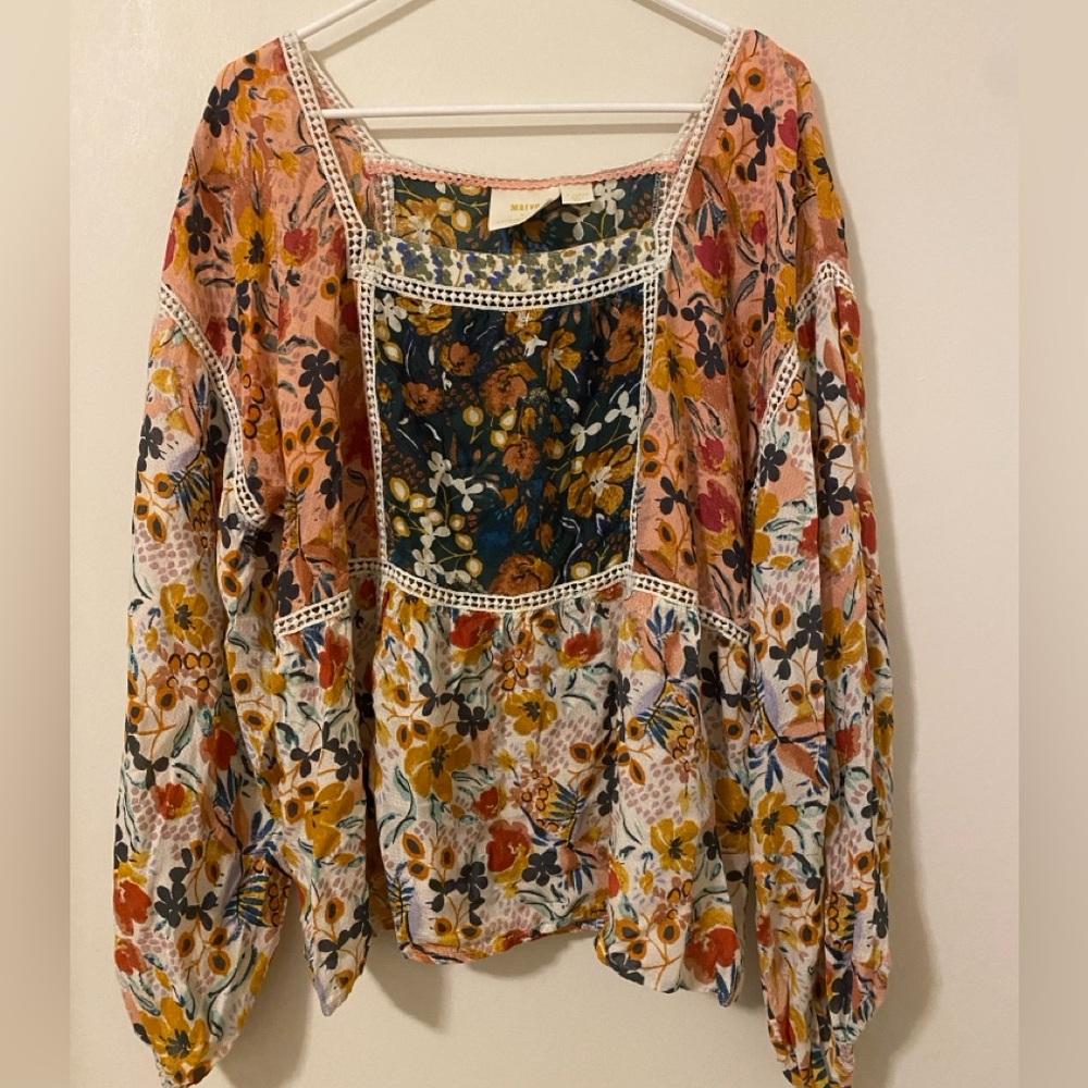 Maeve by Anthropologie Floral Blouse (size XL)